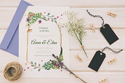 Floral Wedding Invitation Card, an Invitation Template by Workhu (Thumbnail 1 of 2)