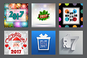 2017 Happy New Year Greeting Cards, a Background Graphic by GalaStudio (Thumbnail 10 of 10)