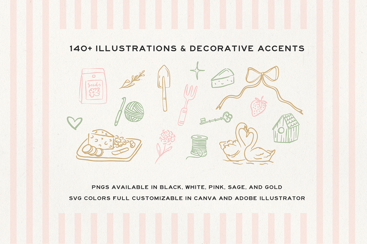 Cozy Cottagecore Hand Drawn Elements, an Illustration by Claire Emery Designs (Photo 2 of 6)