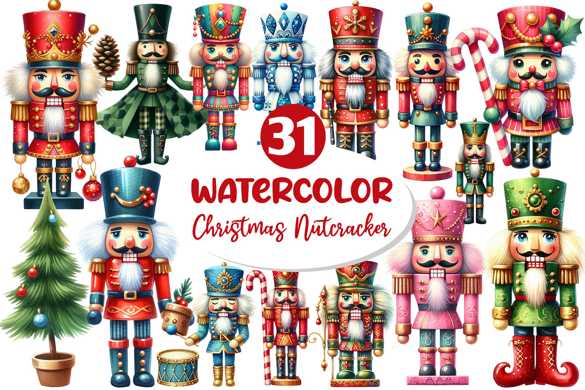 Christmas Nutcracker Clipart, an Illustration by Dream Creation (Photo 1 of 6)