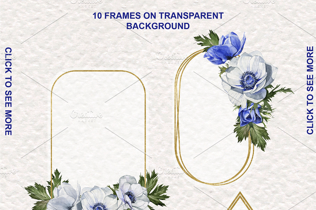 In Blue Anemone Design Set, a Decorative Illustration by Simple Design (Photo 8 of 8)