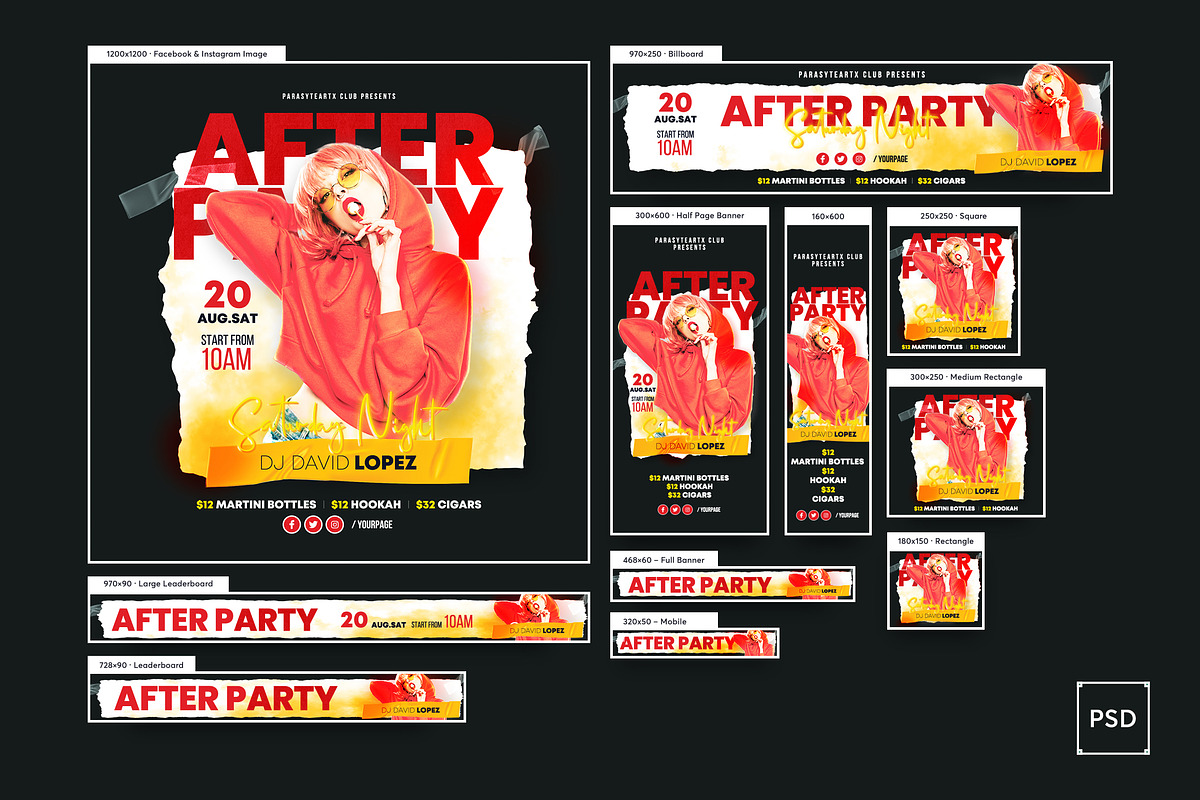 After Party Banners Ad, a Social Media Template by iDoodle Studio