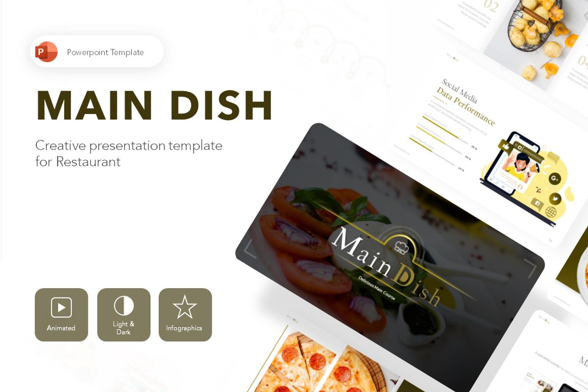 Main Dish Food Powerpoint Template, a Presentation Template by ...