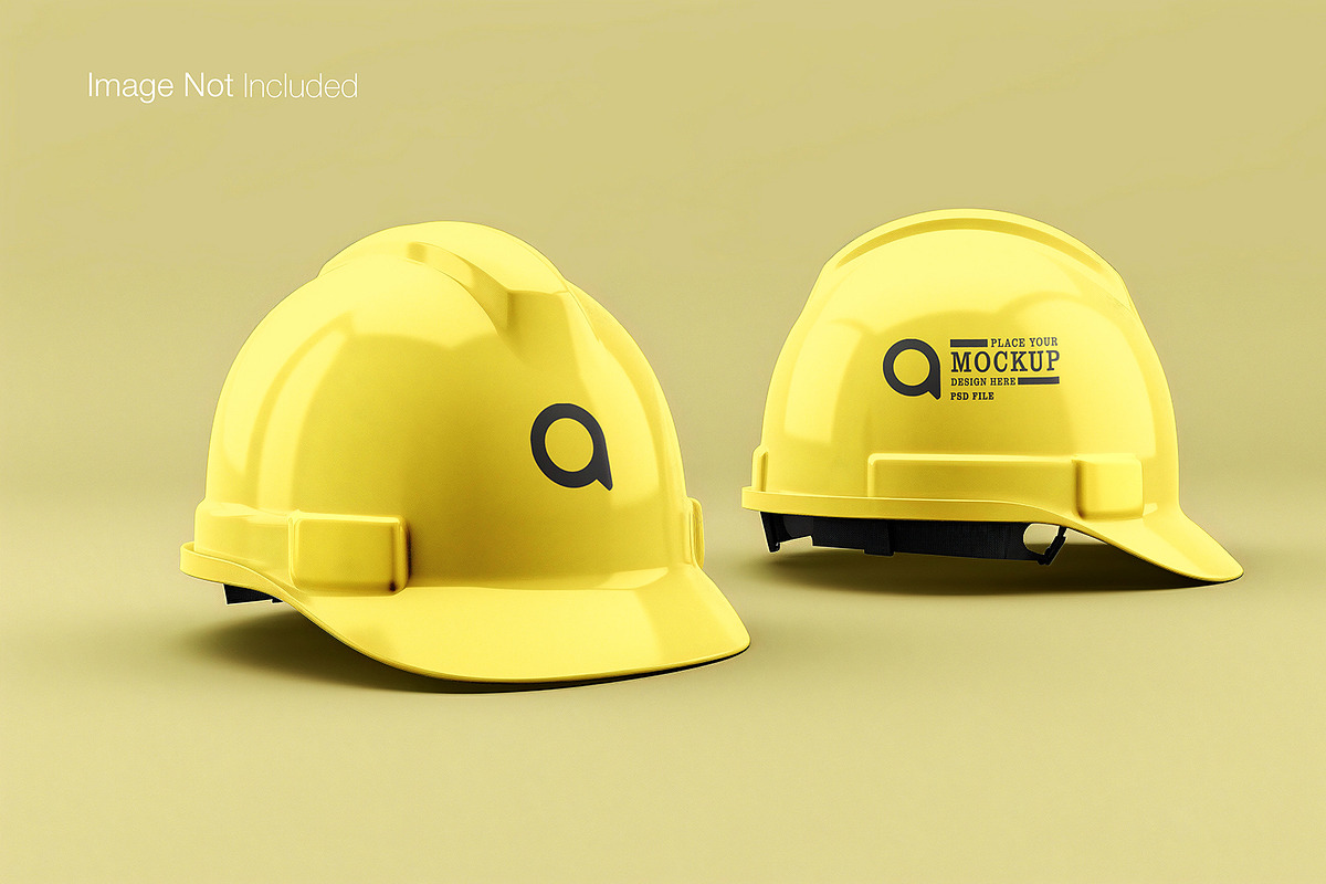 Hard hat helmet mockup design, an Apparel Mockup by Raihan Rahman (Photo 5 of 6)