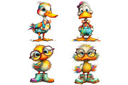 Quirky Duck Watercolor Clipart, an Illustration by DreamPrint404 (Thumbnail 3 of 7)