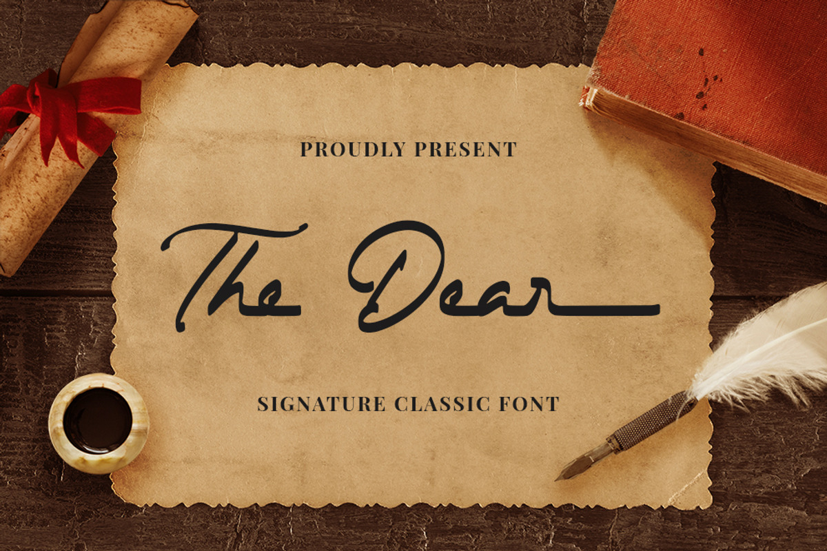 The Dear - Signature Classic Font, a Script Font by Almarkhatype (Photo 1 of 10)