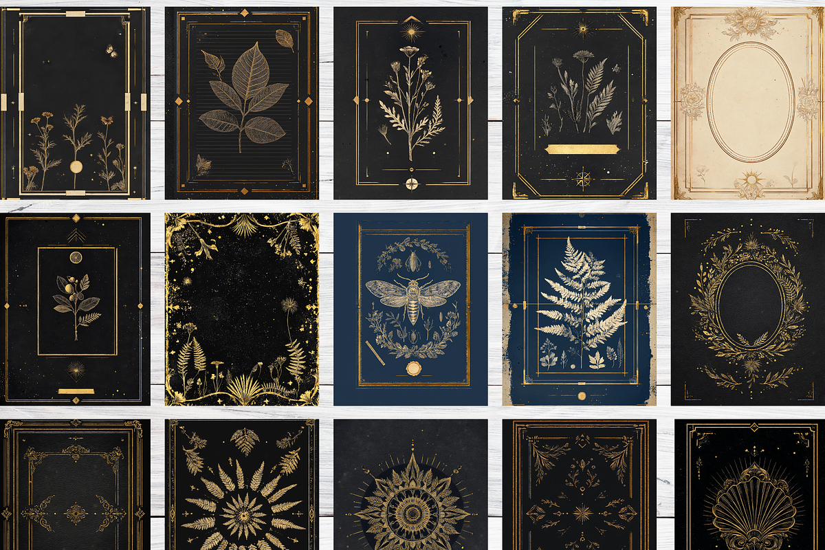 Gilded Botanical Field Book Cover, a Brochure Template by LA Design (Photo 3 of 10)