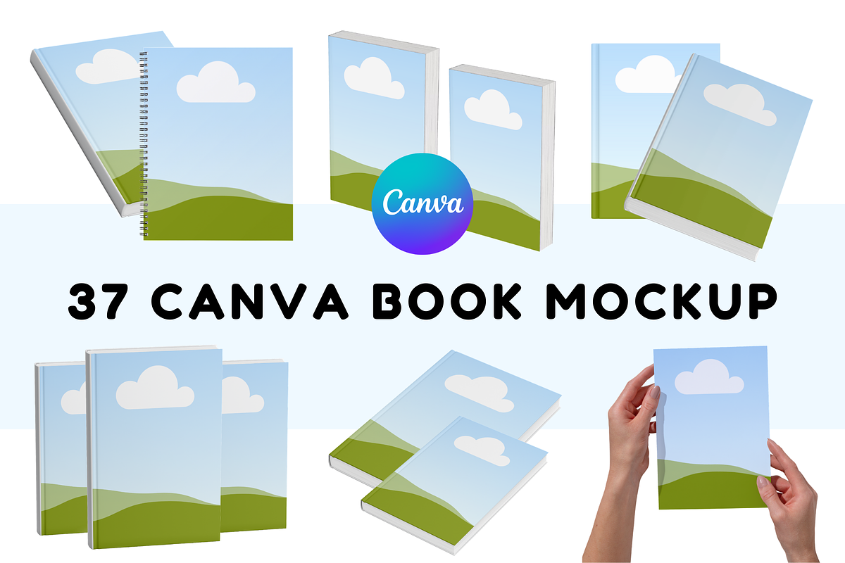 Canva Editable Book Mockup Templates, a Design Template by Snapybiz (Photo 1 of 10)