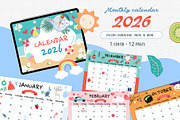 cute calendar for kid design, a Print Template by Piixypeach (Thumbnail 1 of 10)