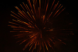 Fireworks exploding against black background