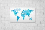 Watercolor World: map and icons, a Wallpaper Graphic by Fortuna Venit (Thumbnail 4 of 6)