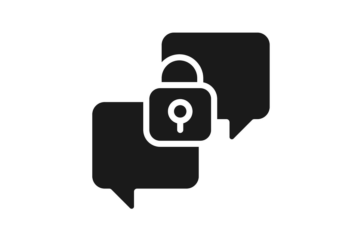Confidential conversation black, a Solid Icon by IMG Visuals