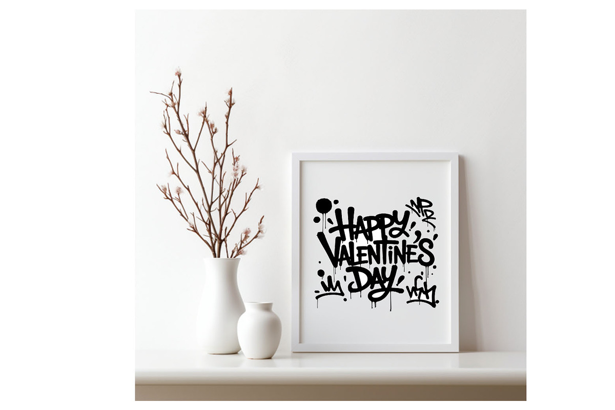 Happy Valentines Day graffiti, an Object Graphic by SketchArtStudio (Photo 2 of 3)