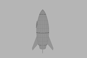 Spaceship Rocketship Cartoon Simple