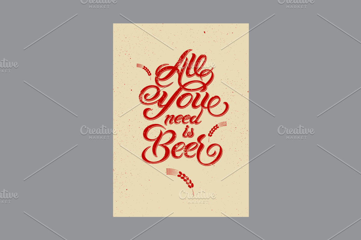 Beer calligraphic vector poster set., a Food Illustration by PoPaShop (Photo 4 of 7)