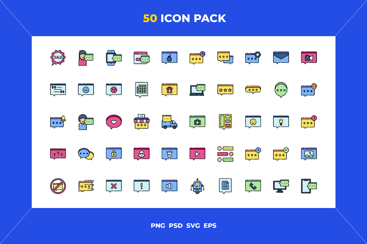 Chat icons, an Outline Icon by Wencory (Photo 1 of 2)