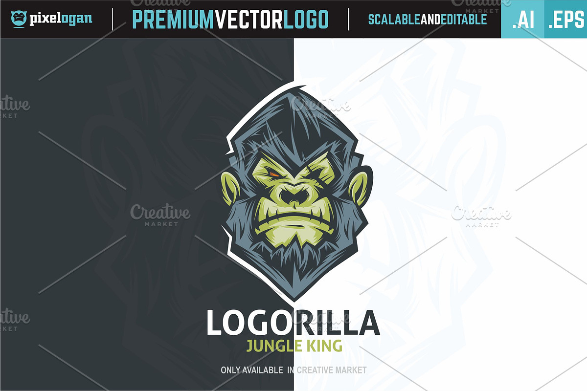 Gorilla Head Logo, a Branding & Logo Template by pixelogan (Photo 1 of 2)