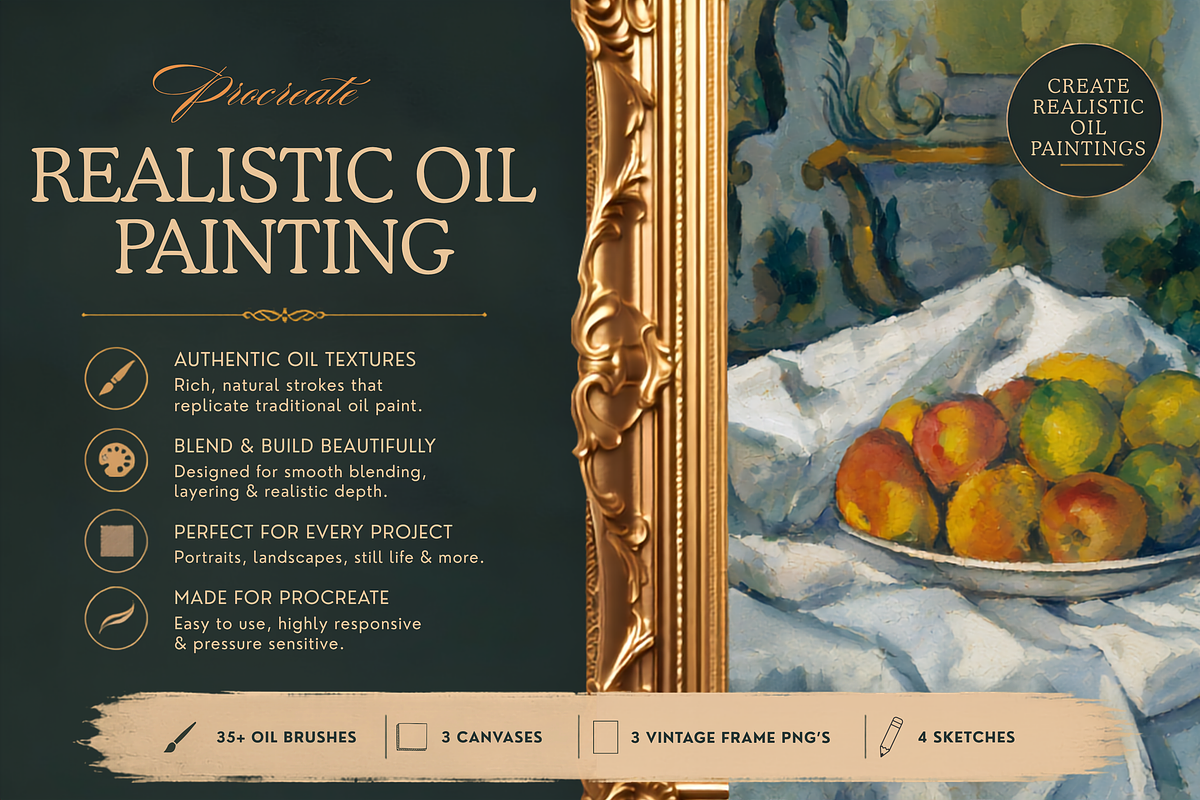 Oil & Thick Impasto for Procreate, a Brush Add-On by Wicked Creative (Photo 6 of 12)