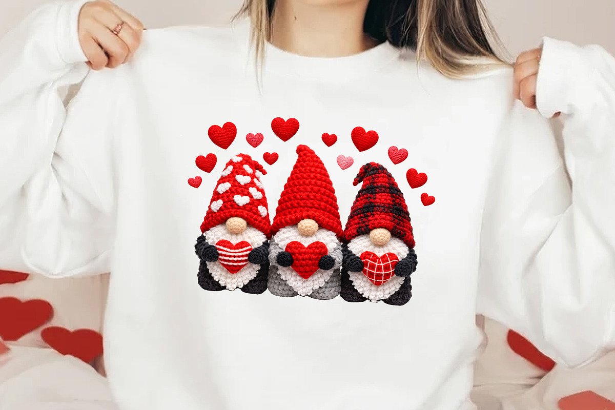 Faux Yarn Valentine’s Day Gnome PNG, an Illustration by DreamCafeArt (Photo 2 of 8)