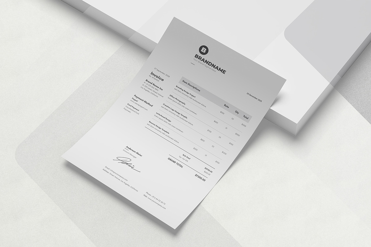 Invoice, a Stationery Template by DesignDevisers (Photo 4 of 9)