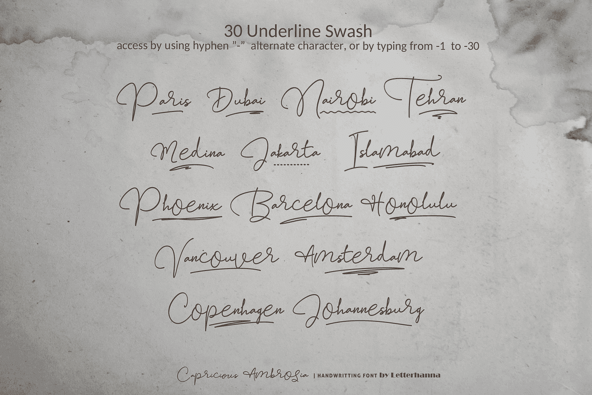 Capricious Ambrosia Quirky Font, a Handwritten Font by Letterhanna Studio (Photo 5 of 13)