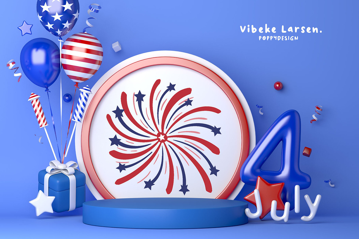 4th of July Clip Art - Celebrate, an Illustration by Poppydesign (Photo 5 of 5)