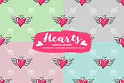 Set: seamless pattern with hearts, a Pattern Graphic by Melniklenart (Thumbnail 1 of 10)