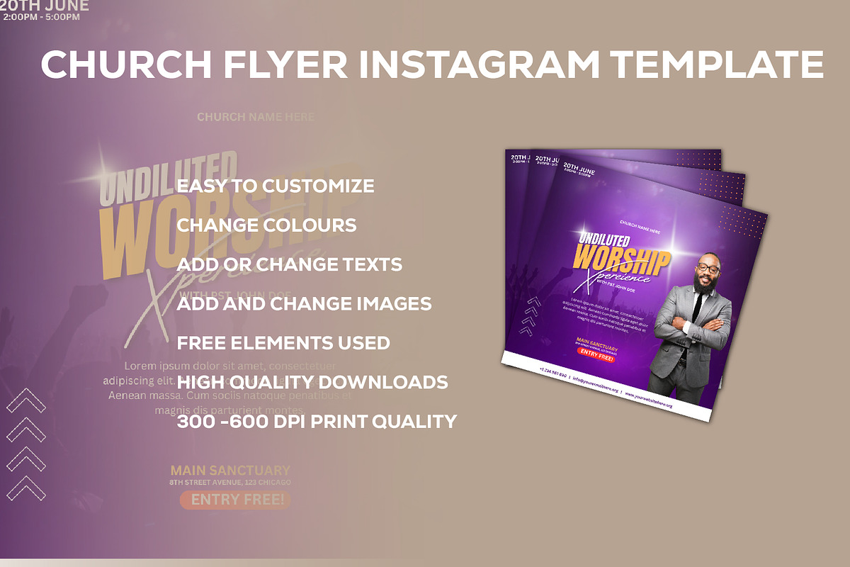 Church Flyer Canva Template, a Social Media Template by Sipi_Graphics (Photo 2 of 3)