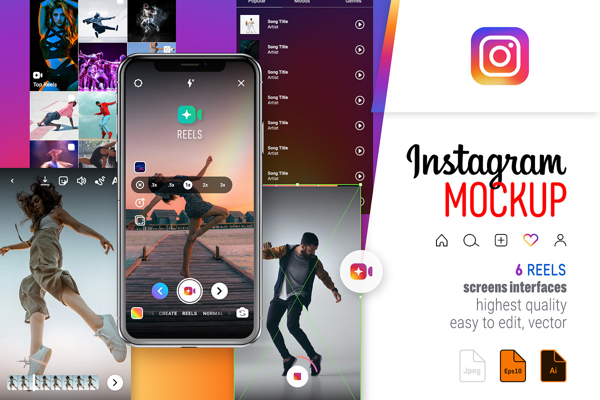 Instagram Reels Screens, a Social Media Template by karnofff (Photo 1 of 4)