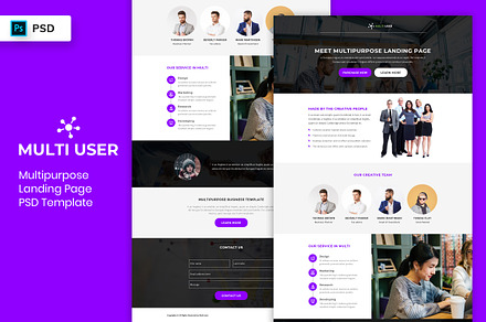 Multipurpose Landing Page Template, a Landing Page Template by 3djagan