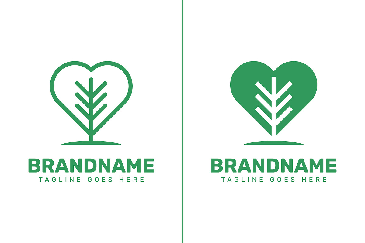 Tree Love Modern Simple Logo Set, a Branding & Logo Template by Pray Art Design Studio