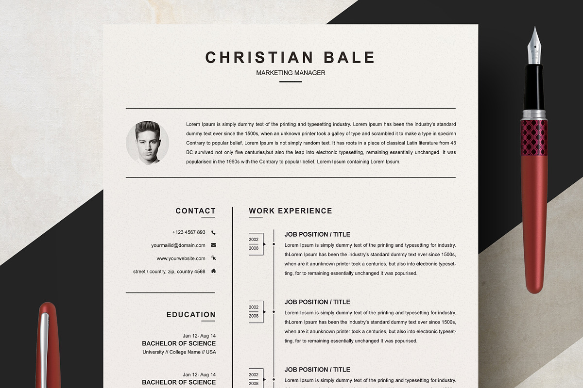CV / Resume Template | MS Word, a Resume Template by ResumeInventor