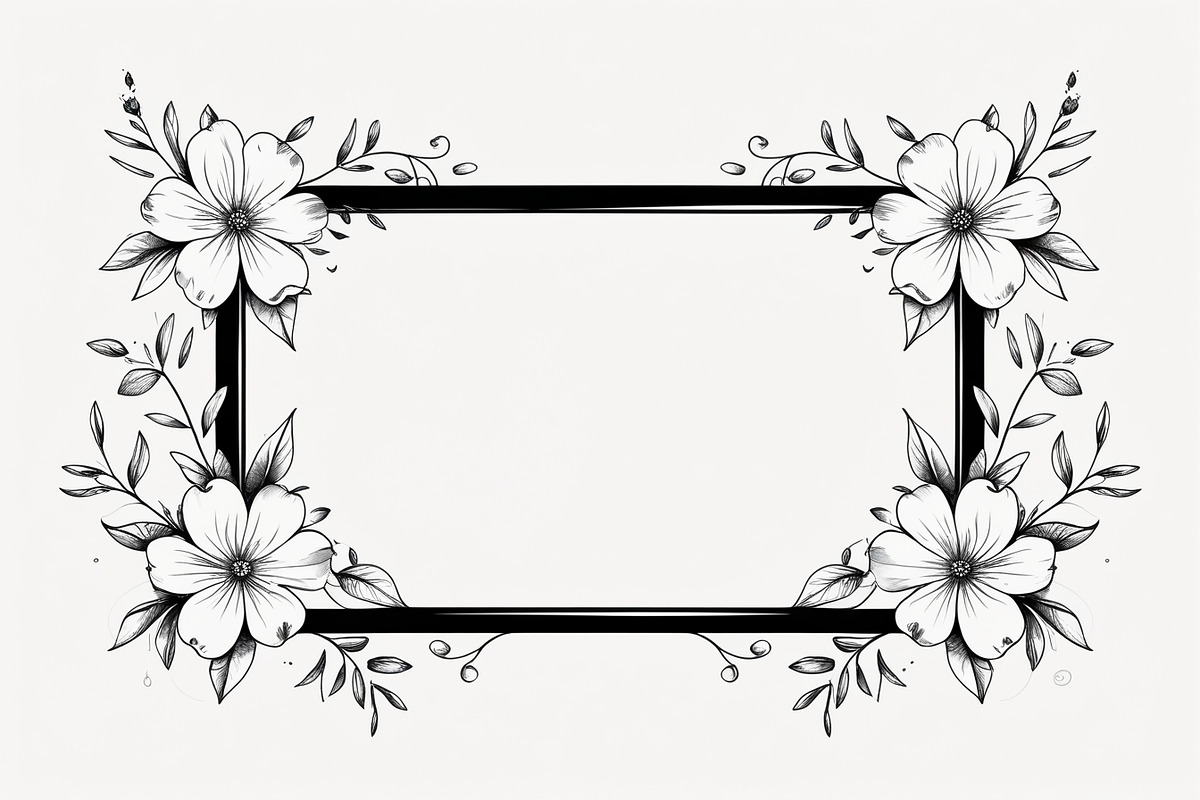 Elegant Floral Frame Bundle, an Illustration by Creativeshirt (Photo 5 of 7)