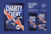 Blue Bold Charity Event Flyer Set, a Flyer Template by graphicook (Thumbnail 1 of 3)