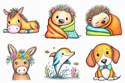 Baby Animal Clipart Bundle, an Illustration by Libby Wishes (Thumbnail 3 of 9)