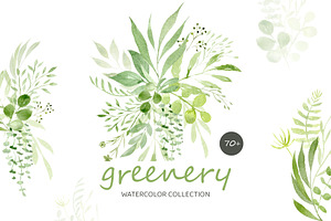 Greenery Watercolor Collection