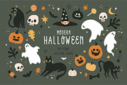 Modern Halloween Collection, a Graphic by 12pm-am (Thumbnail 1 of 8)
