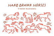 Hand-drawn doodle horse sketches set, an Animal Illustration by Good Studio (Thumbnail 1 of 6)