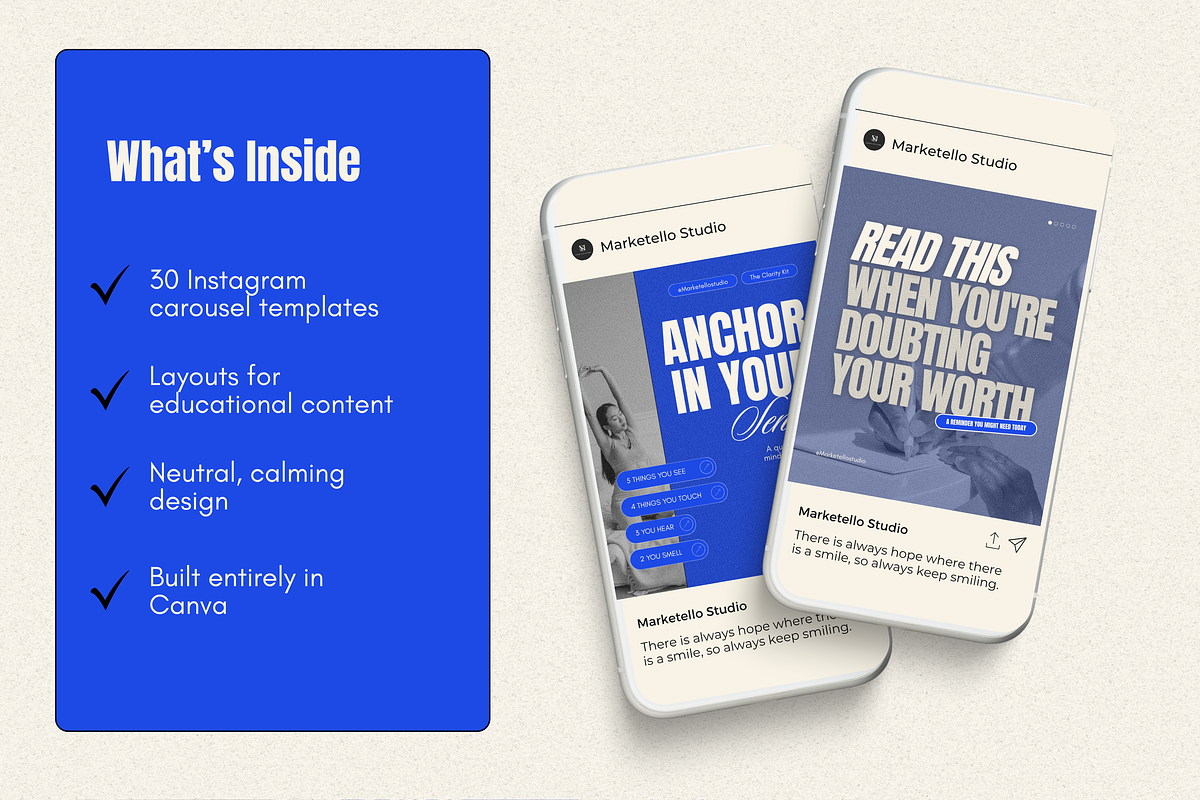 Instagram Carousel CANVA Templates, a Social Media Template by Marketello Studio (Photo 4 of 5)