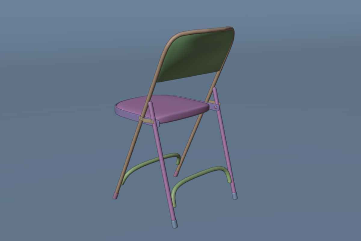 Minimal Metal Folding Chair 3D Model, an Object 3D Model by Dudukbersama (Photo 2 of 2)