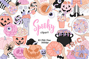 Spooky Clipart, an Illustration by GlamArtZhanna (Thumbnail 1 of 4)