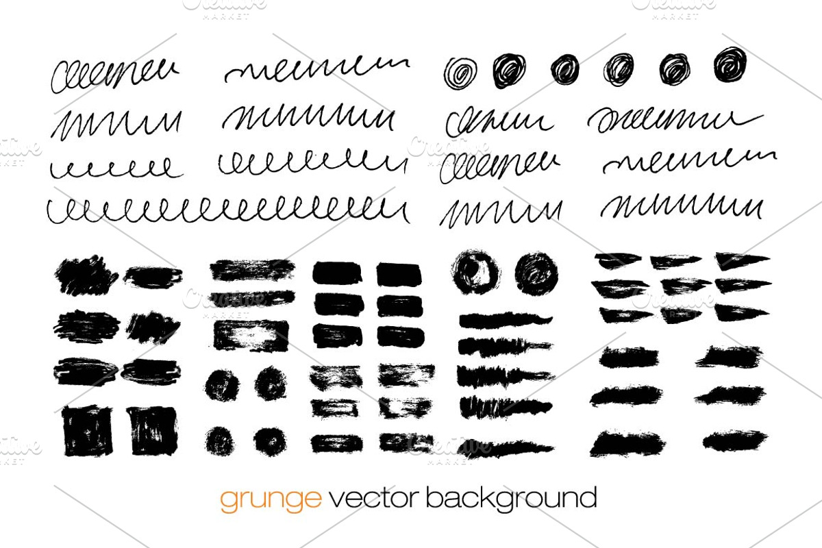 Vector set of brush strokes., a Texture Graphic by DikayaMiau (Photo 1 of 3)