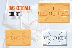 Basketball Court Vector Illustration