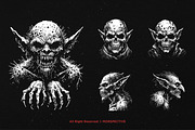 10 Bundle Dark Art Skull Goblin Orc, an Illustration by Morspective (Thumbnail 5 of 7)