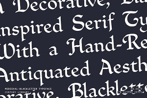 Decorative Medieval Blackletter Font, a Script Font by Century Library