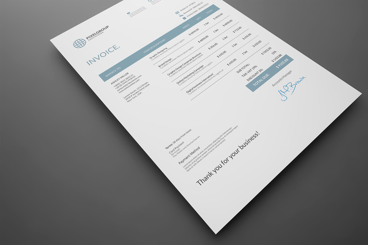 Invoice, a Stationery Template by UX-group (Photo 2 of 6)