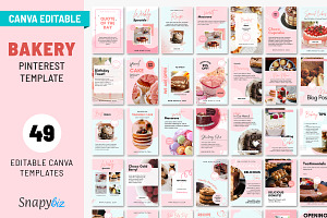 Bakery Pinterest Canva Posts Temp, a Print Template by Snapybiz