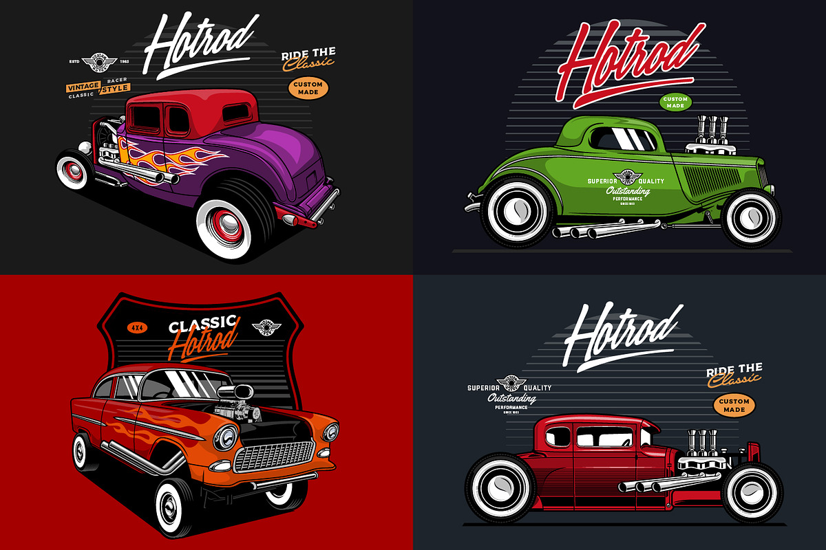 Hotrod Vector cars, an Illustration by The BolzStudio (Photo 4 of 6)