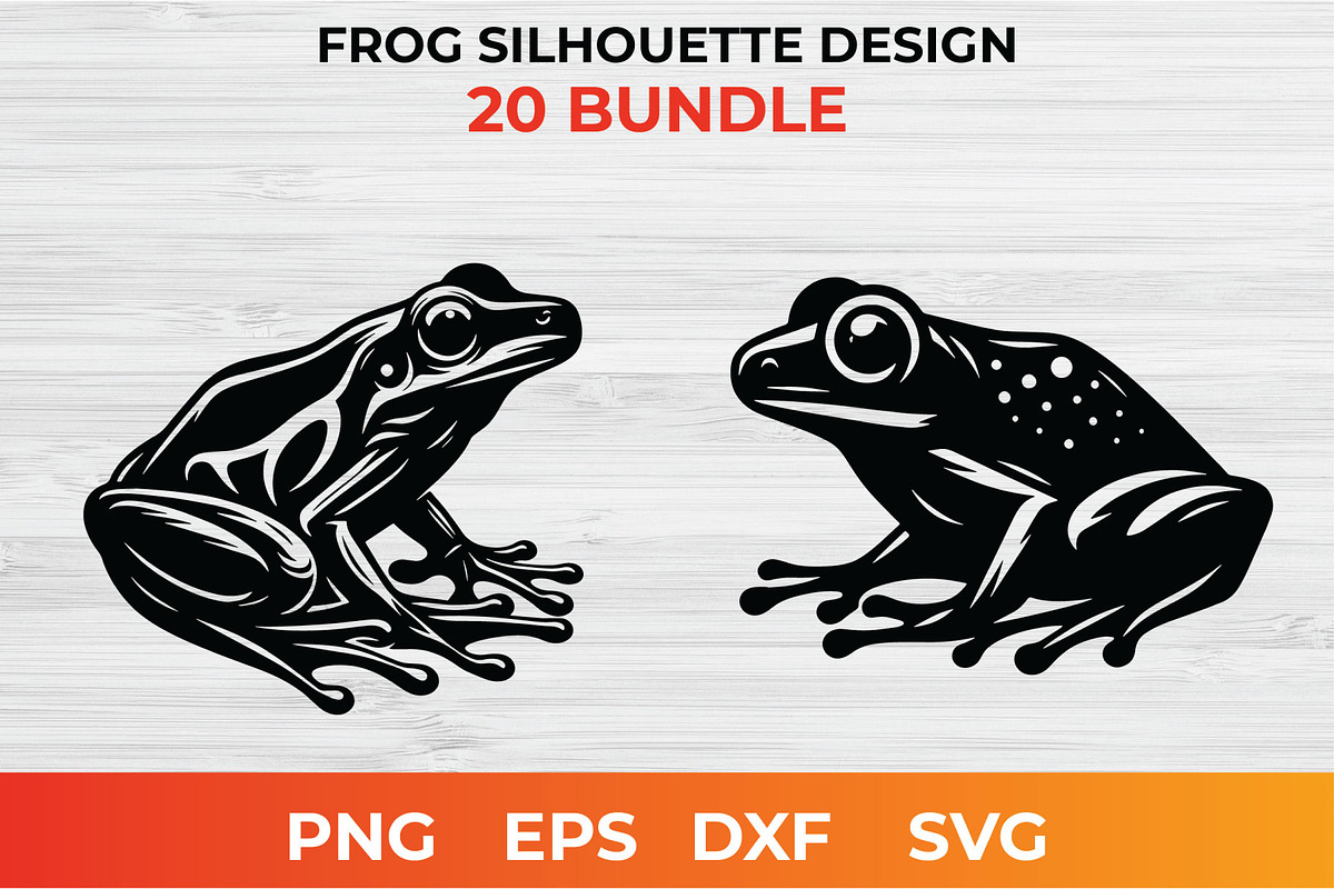 Frog Silhouette Design bundle, an Animal Illustration by bossdesigner (Photo 3 of 3)
