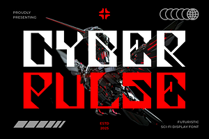 Cyber Pulse Futuristic Modular Displ, a Font by PutraCetol Studio
